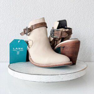 Lane HIGH NOON Cowboy Booties Putty Western Cowgirl Ankle Boots Sandals Size 9.5